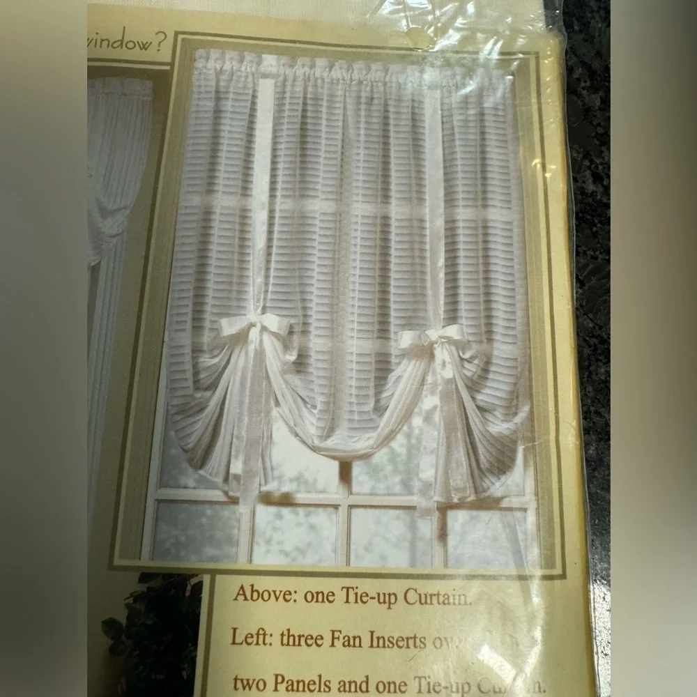 NEW Vintage Today's Curtain Stripe Sheer Ivory Panel 60W x 63L  HC International